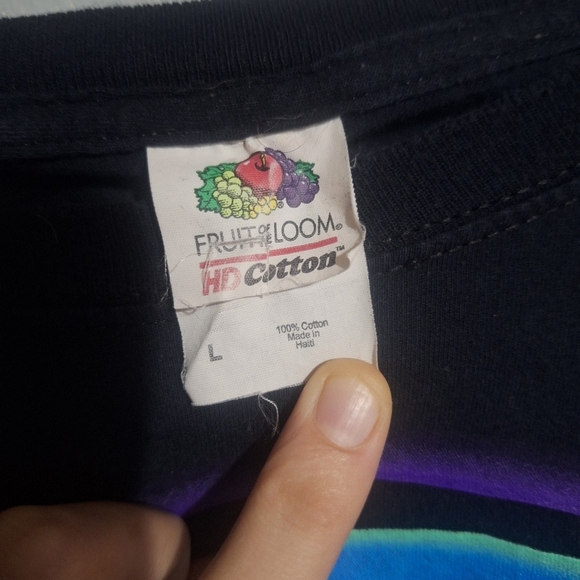 Fruit of the Loom Black Crop Top with Blue Smiley - Picture 3 of 3